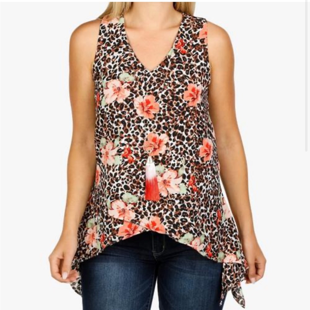 Cheetah Floral Top